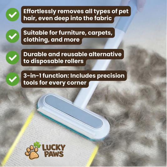 LuckyPaws® HairAway Pro - 3-in-1 Pet Hair Remover