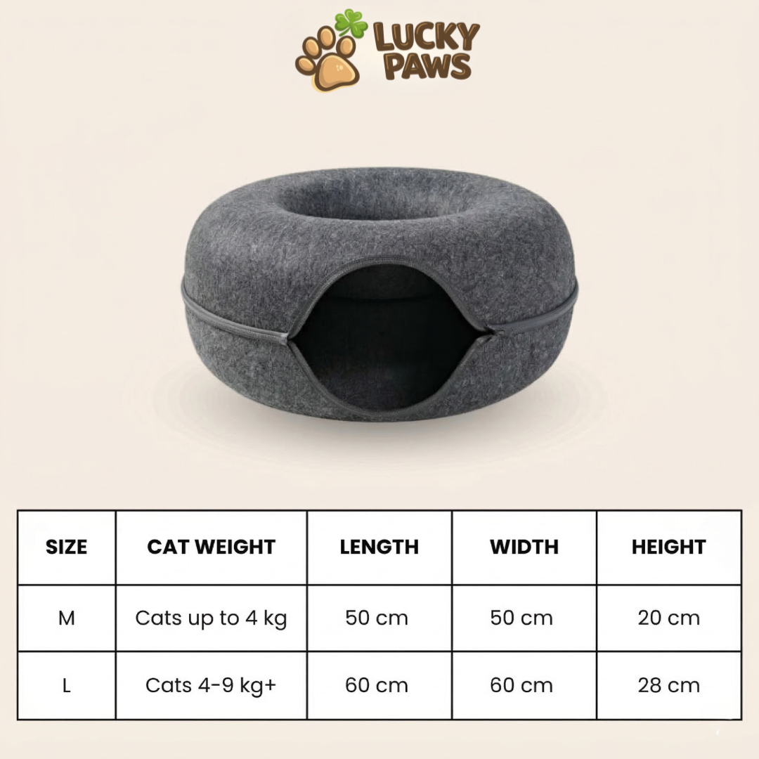 2-in-1 Donut Tunnel Bed for Cats