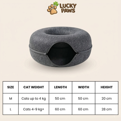 2-in-1 Donut Tunnel Bed for Cats