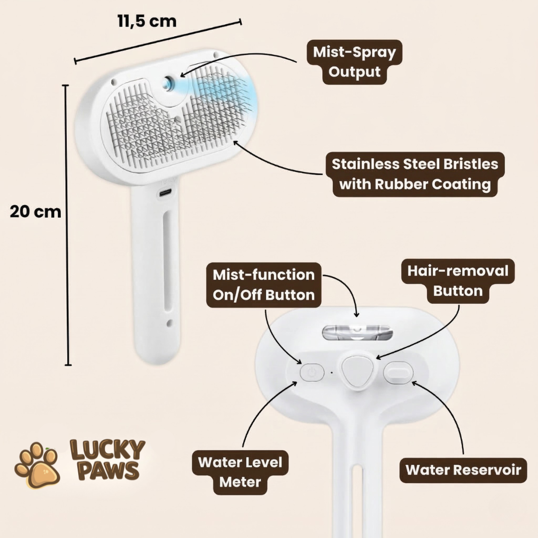 LuckyPaws® | Groomi Pro - Professional Pet Steam/Grooming Brush