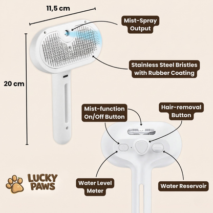 LuckyPaws® | Groomi Pro - Professional Pet Steam/Grooming Brush