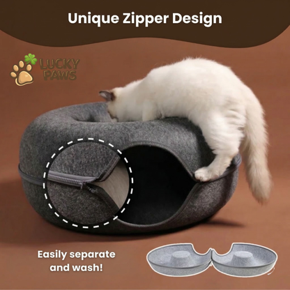 2-in-1 Donut Tunnel Bed for Cats