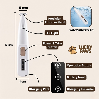 LuckyPaws® EasyPaw Pro - Professional Precision Trimmer for Pets