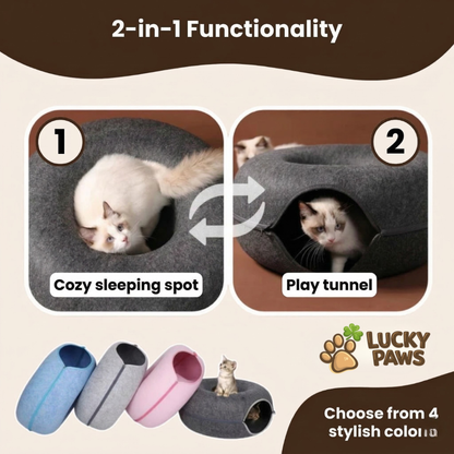 2-in-1 Donut Tunnel Bed for Cats