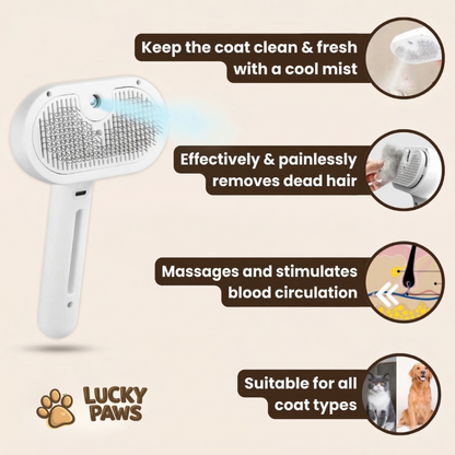 LuckyPaws® | Groomi Pro - Professional Pet Steam/Grooming Brush