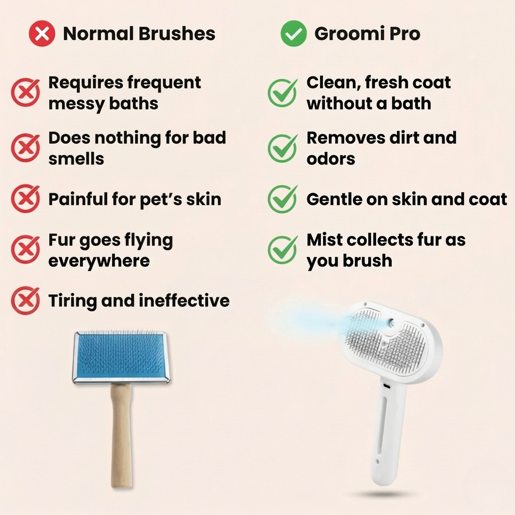 LuckyPaws® | Groomi Pro - Professional Pet Steam/Grooming Brush